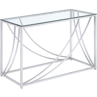 Lille Glass Top Rectangular Sofa Table Accents Chrome