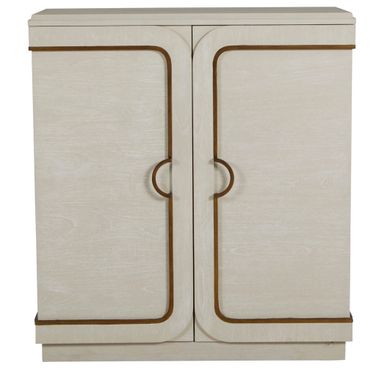 Churst Cabinet In Cerused White and Antique Brass