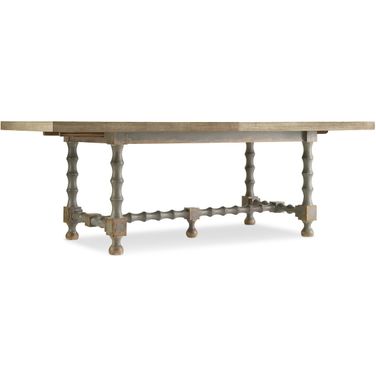 Ciao Bella 84in Trestle Table w/ 2-18in Leaves-Natural/Gray