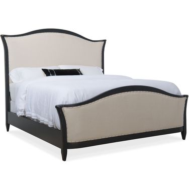 Ciao Bella Cal King Upholstered Bed In Black and Beige