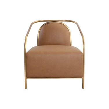 Cicero Lounge Chair In Milliken Cognac