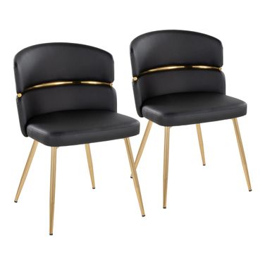Cinch Dining Chair Set of 2 In Gold and Black