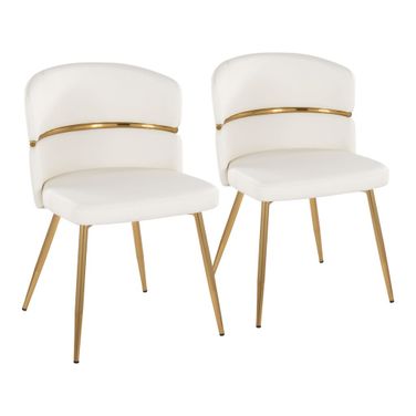 Cinch Dining Chair Set of 2 In Gold and White