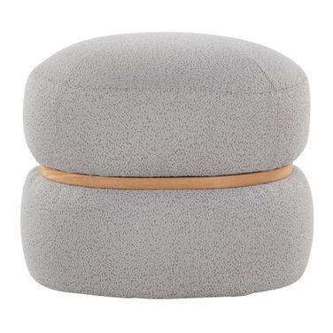 Cinch Pouf Ottoman In Natural and Grey