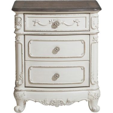 Cinderella Antique White With Grey Nightstand