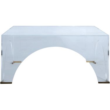 Cindy Coffee Table In Clear Acrylic and Brushed Brass