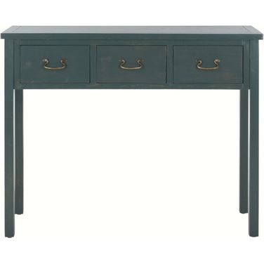 Cindy Steel Teal Console with 3 Storage Drawers