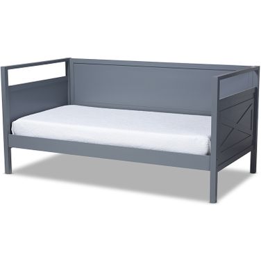 Cintia Cottage Farmhouse Grey Finished Wood Twin Size Daybed