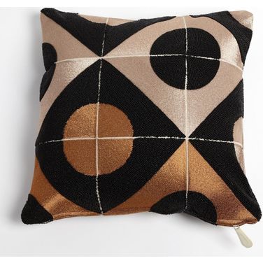 Circle Marquetry Pillow In Black