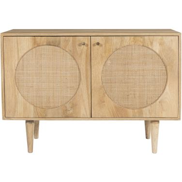 Circle Solid Wood Two-Door Cabinet In Natural