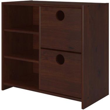 Circles Low Loft 2 Drawer Chest With Shelves Cappuccino