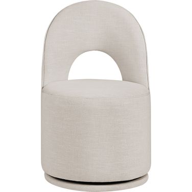 Cirelle Linen Textured Performance Fabric Upholstered Dining Chair Set of 2 In Beige