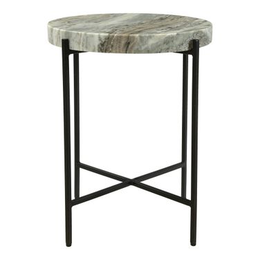 Cirque Light Brown Marble Accent Table