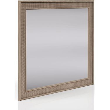 Wilmington Cane Mirror In Sand