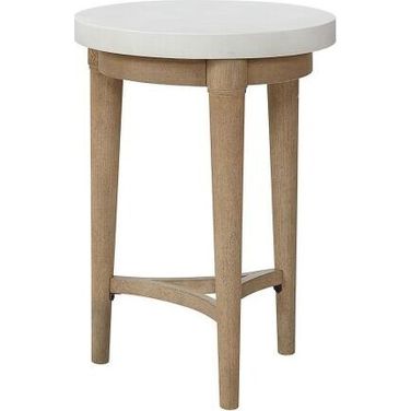 Wilmington Chairside Table with Cement Top In Sand