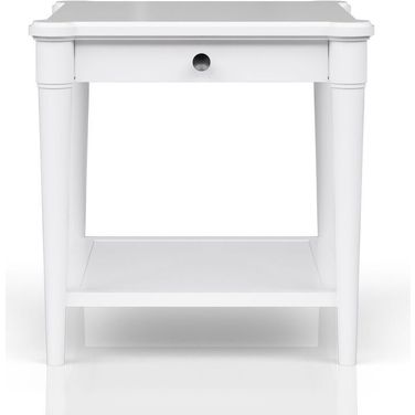 Wilmington Wood End Table In White