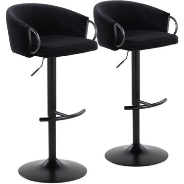 Claire Adjustable Barstool Set of 2 In Black