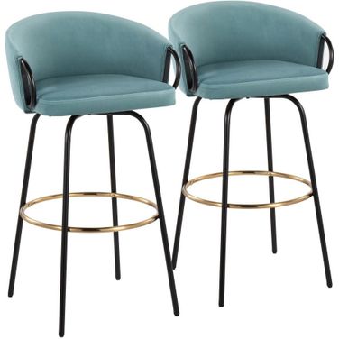 Claire Barstool Set of 2 In Blue and Black