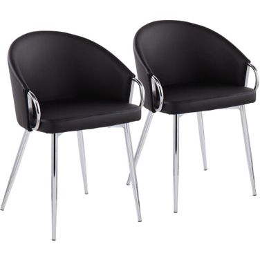 Claire Chair Set of 2 In Black and Chrome