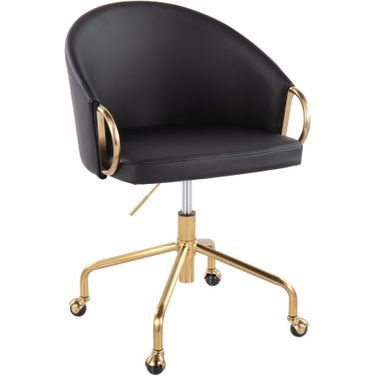 Claire Task Chair In Black and Gold