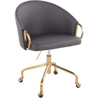 Claire Task Chair In Grey and Gold
