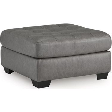 Clairette Court Oversized Accent Ottoman In Alloy