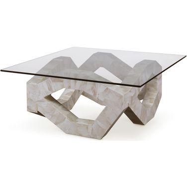 Clamstone Cocktail Table In Off White