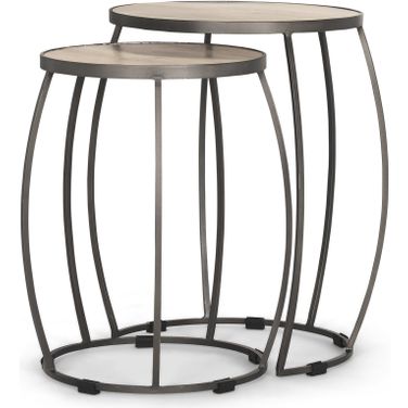 Clapp Accent Table Set of 2 In Silver and White
