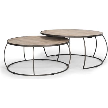 Clapp Coffee Table Set of 2 In Silver and White