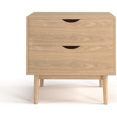 Clara 2-Drawer Nightstand In White Wash