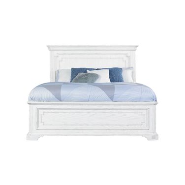 Clara California King Panel Bed In White Mist