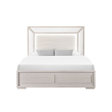 Clara Queen Bed with LED In Beige