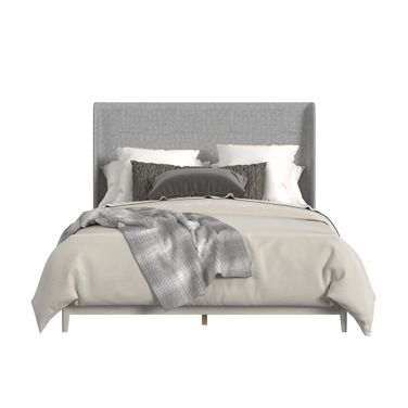 Clare King Upholstered Bed with Fabric In Grey and Almond