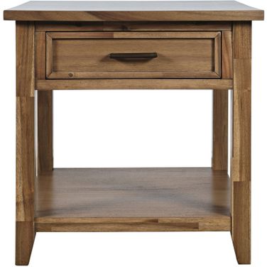 Claremont Square End Table with Storage In Brown