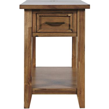 Claremont USB Charging End Table with Storage In Brown