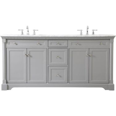 Clarence 72 Inch Double Bathroom Vanity In Grey