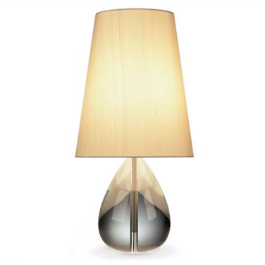 Claridge Teardrop Table Lamp In Crystal and Oyster