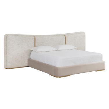 Clarimond King Bed In Hailey Moon and Meg Taupe