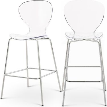 Clarion Metal Stool Set of 2 In Chrome