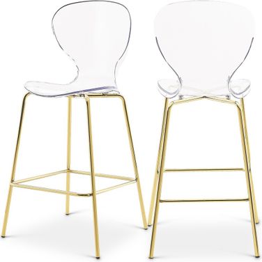 Clarion Metal Stool Set of 2 In Gold