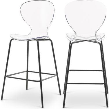 Clarion Stool Set of 2 In Matte Black