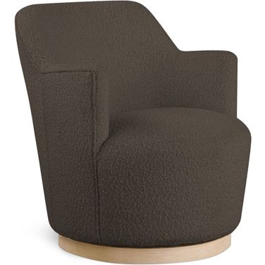 Clarita Boucle Fabric Swivel Accent Chair In Brown