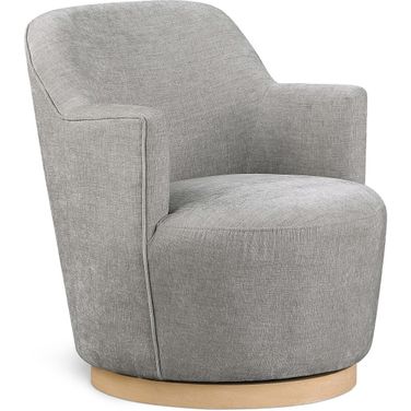 Clarita Chenille Fabric Swivel Accent Chair In Light Grey