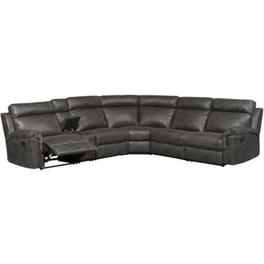 Clark 6 Piece Reclining Sectional In Dark Grey