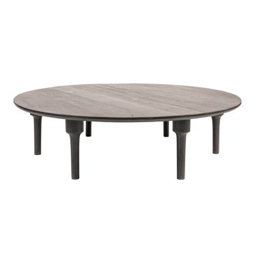Clarkson Oversized Round Mango Wood Coffee Table In Black