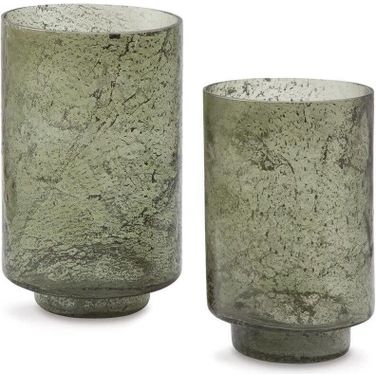Clarkton Candle Holder Set of 2 In Green