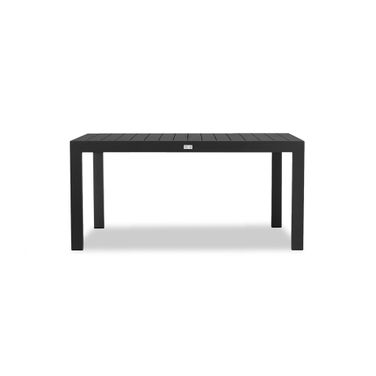 Classic Aluminum 63 Inch Rectangular Dining Table In Black
