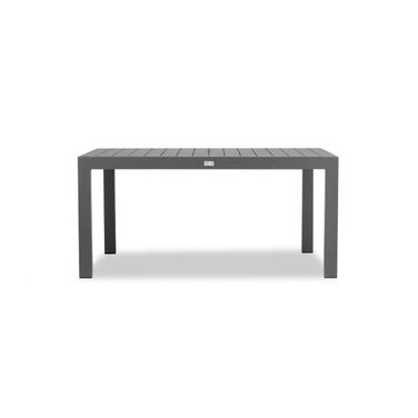 Classic Aluminum 63 Inch Rectangular Dining Table In Slate