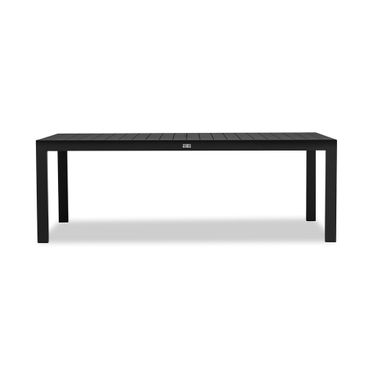 Classic Aluminum 86 Inch Rectangular Dining Table In Black
