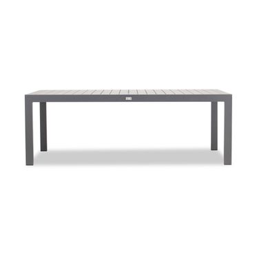 Classic Aluminum 86 Inch Rectangular Dining Table In Slate
